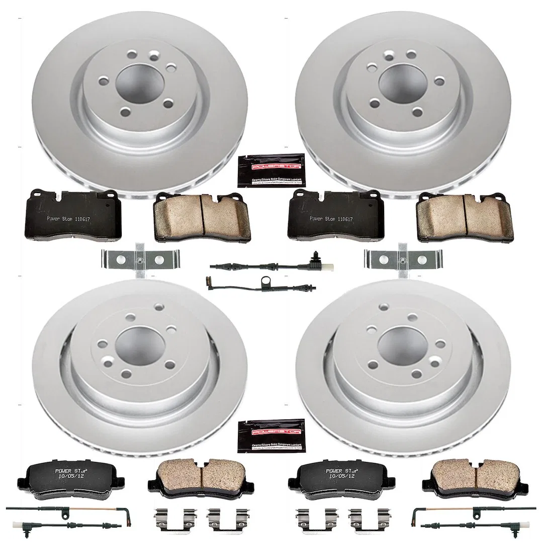 CRK5443 – POWERSTOP Brake Kit, Carbon Fiber Ceramic Pads 360 Millimeter Vented Front/ 350 Millimeter Vented Rear Coat...